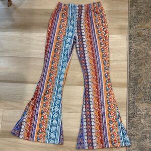 Colorful Patterned Flare Pants
